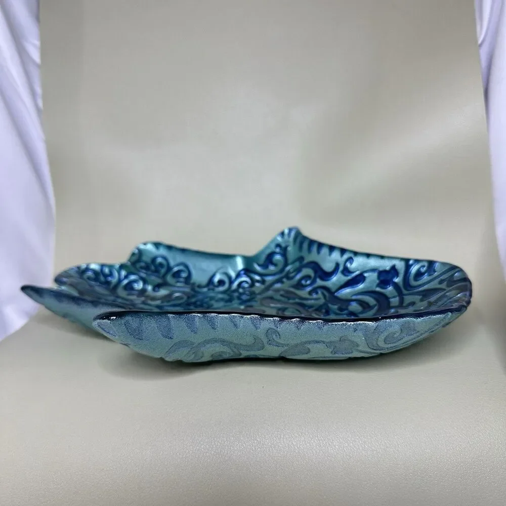 Hamsa Evil Eye Blessing Dish Bowl Platter Trinket Spiritual  Boho Bohemian Keys